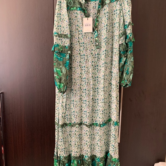 green emerald velvet dress Alasia Boho Maxi Dress main image 0